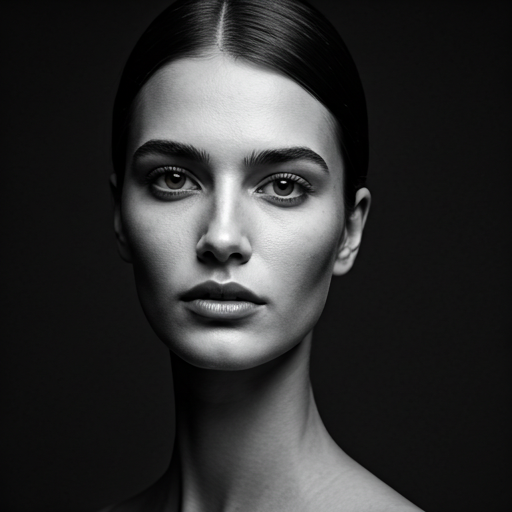 instagram post preview of a model's portrait in high contrast black and white